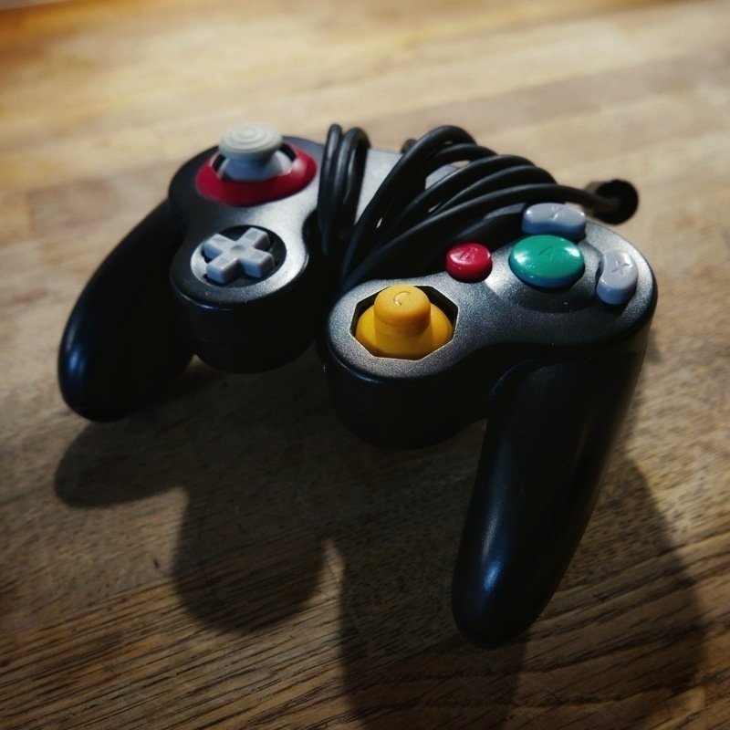 A black gamecube controller